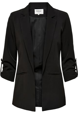 ONLY Damen Blazer ONLKayle Orleen Sakko mit Dreiviertel-Ärmeln 15218743 Black 40