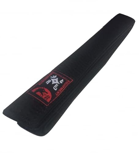 Budodrake Schwarzgurt 4 cm breit, Karate Judo Taekwondo Aikido schwarzer Gürtel (240)
