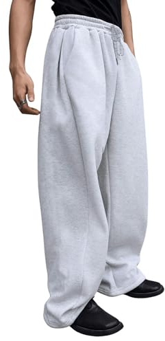 Jogginghose Herren Baggy Sweatpants Y2k Breite Hose Weites Bein Sporthose Elastische Taille Freizeithose Lang mit Taschen Trainingshose Sporthosen Sweathose Streetwear Track Pants Jogginghosen