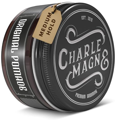 Charlemagne Original Pomade Herren - 100 ml, Mittlerer Halt - Wasserbasierte Pomade - Flexibles Styling - Leicht Auswaschbar - Haarwachs wasserbasiert - Haargel Alternative - Made in Germany