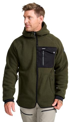 RevolutionRace Sherpa Hoodie für Herren, Outdoor Fleecejacken perfekt für Wanderungen und Outdoor-Abenteuer, Forest Night, S