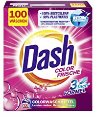 Dash Color Frische Pulver – Vollwaschmittel Pulver für strahlend saubere und frische Buntwäsche – 100 Waschladungen
