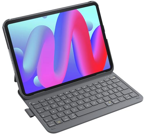Inateck iPad 11(A16) Hülle mit Tastatur, iPad 10 Gen. Hülle mit Tastatur, für iPad Air 11" M4/ M3/M2 (2026/2025/2024),Air 5/4, Pro 11,QWERTZ,Ultraleichte Tastatur mit Stifthalter,AirTap BK2007