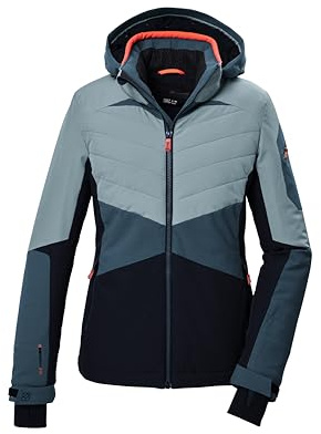 killtec Damen Skijacke/Funktionsjacke mit abzippbarer Kapuze und Schneefang KSW 34 WMN SKI JCKT, hell eisblau, 38, 41967-000