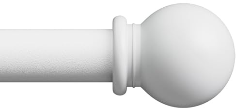 gardinenstange weiß 71-223 cm, wandmontage gardinenstangen set mit Halterungen, Dekorativ 16mm weiss matt gardinenstange 2.2m lang