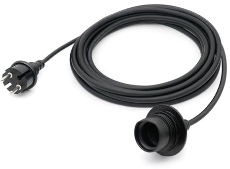 FIRMERST E27 Lampenfassung mit Kabel, 4.5m, IP44, Schwarz