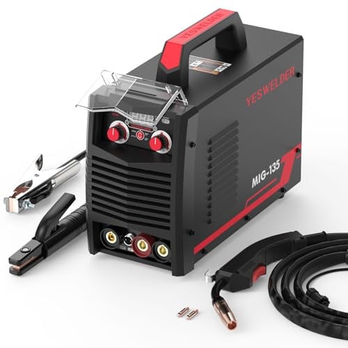 YESWELDER 135Amp MIG Fülldraht Schweißgerät ohne Gas, 230V Fülldrahtschweißgerät Flux MIG/Lift TIG/Stick 3-in-1 Schweißgerät IGBT Inverter Schweißgerät