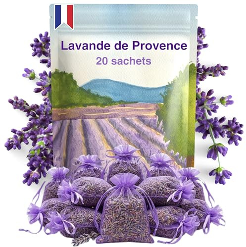 LAVENS® 20x Lavendel Duftsäckchen - Französische Provence Lavendel getrocknet – Mottenschutz für Kleiderschrank – Auto Duft und Raumduft – Schrank Duft – Lavendelsäckchen