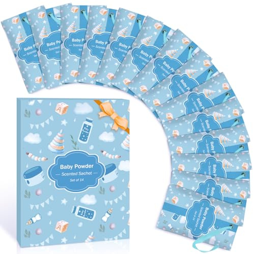 Scent-Hi Duftsäckchen aus Babypuder Duft, Duftsäckchen für Schubladen, Schränke, Zimmer, Kleiderschrank, Autos, (14 Beutel)