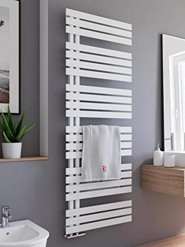 Schulte H02416960 04 Badheizkörper Breda, 169 x 60 cm, 838 Watt Leistung, Anschluss unten, alpinweiß, Heizkörper mit Handtuchhalter-Funktion