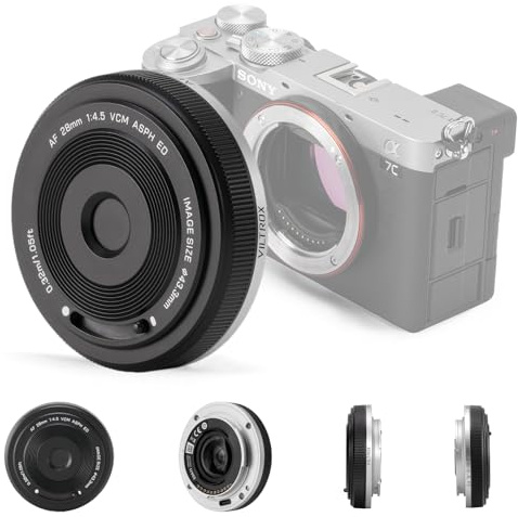 VILTROX 28mm F4.5 Ultradünn Pfannkuchen-Objektiv E-Mount Autofokus 28 mm f/4.5 FE Chip-Größe Full Frame Weitwinkel Lens für Sony a7 a7R a7S a7C a7RII a7SII a7SIII a7III a7RIII a7IV a7RIV a9 a9II