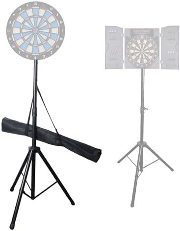 Dartständer für Dartscheibe, Faltbar Dartscheibe Ständer Höhenverstellbar(112-200 cm), Professionelles Dartboards Ständer für Sisal- und Elektronische Dartscheiben