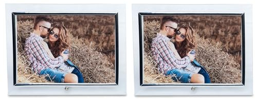 levandeo 2er Set Glas BIlderrahmen Portraitrahmen Rahmen 13x18cm Design Aufsteller Fotorahmen Einzelrahmen Tischdeko