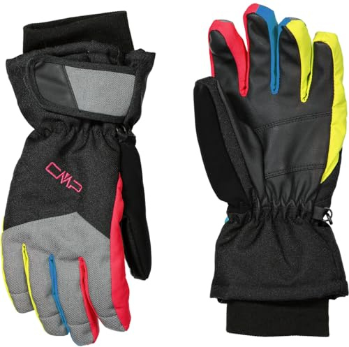 CMP - Twill-Skihandschuhe für Kinder, Schwarz-B.Jewel-Erdbeere, 4