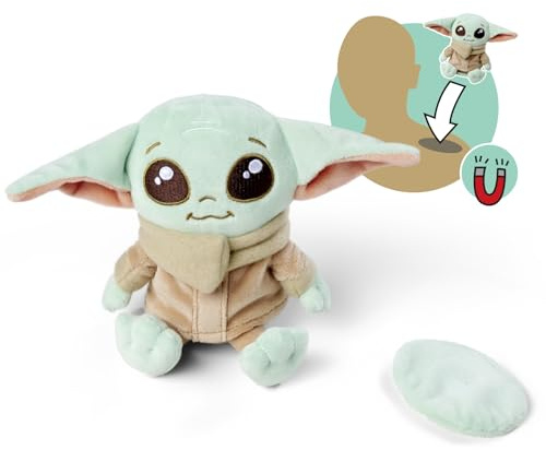 Simba Star Wars The Mandalorian & Grogu Schulter-Kuscheltier – magnetisches Stofftier mit Umhang, zum Befestigen an Kleidung, Fanartikel für Kinder & Fans, 13 cm, ab 0 Monaten