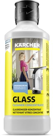 Kärcher Glasreiniger-Konzentrat RM 500, für eine streifenfreie Reinigung aller wasserfesten glatten Oberflächen, 500 ml Konzentrat ergeben verdünnt 6,25l Reinigungsflüssigkeit