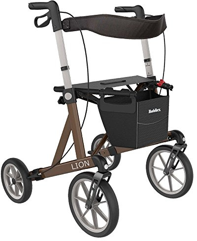 MOBILEX Lion Outdoor Rollator 62 cm - Metallic Braun - Aluminium - Rollator Walker