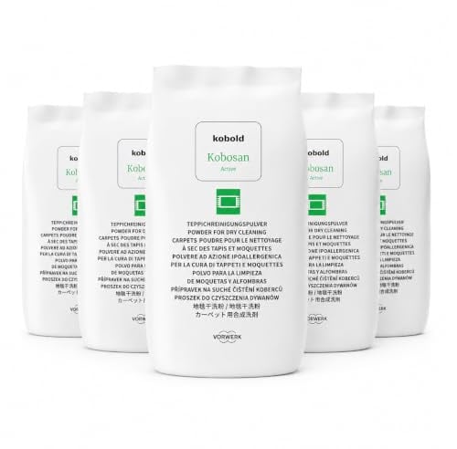 Kobosan Active, Teppichreiniger-Pulver, Originalprodukt von Vorwerk, 5 Beutel mit 500 gr