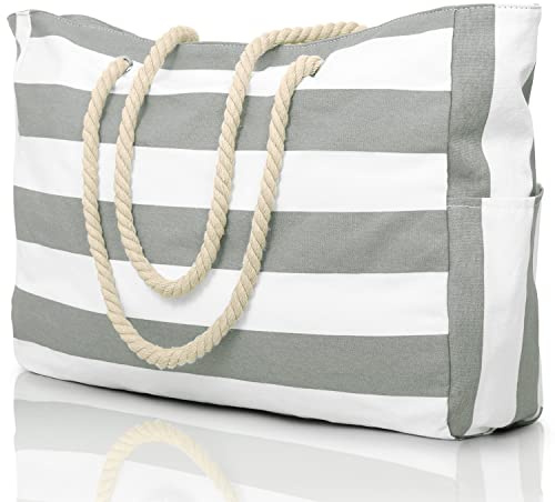 oscaurt Strandtasche Badetasche Wasserdicht mit Reißverschluss Schwimmbad Tasche, Grosse Einkaufstasche Faltbar Umhängetasche Tragetasche Shopping Bag Reisetasche