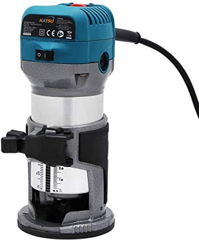 KATSU Electric Hand Holz Oberfräse Kantenfräse 220V 710W + 3 Spannzangen 6mm, 8mm und 10mm
