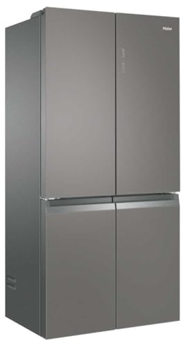 Haier Side-by-Side Kühlschrank (T-Door), Grau/Glas, Serie-3