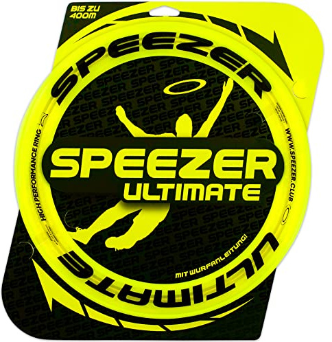 SPEEZER® Ultimate Frisbee Ring - der neon gelbe Wurfring mit einem Durchmesser von 33cm ist das Outdoor Fun-Sport Spiel für Kinder u. Erwachsene - die Frisbeescheibe mit Einer Reichweite bis 400m