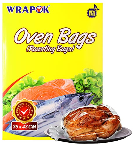 WRAPOK Braten-Kochbeutel für Fleisch, Geflügel, Fisch, Meeresfrüchte, Gemüse, mittelgroß, 5 Beutel (35,6 x 43,2 cm)