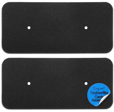 Siegvoll Trockner Filter für Hoover Candy 40006731 | Wärmetauscher Filter 275 x 125 x 10 mm | Dryer filter Schaumstoff Filter Flusenfilter Filtermatte für Wäschetrockner Wärmepumpentrockner