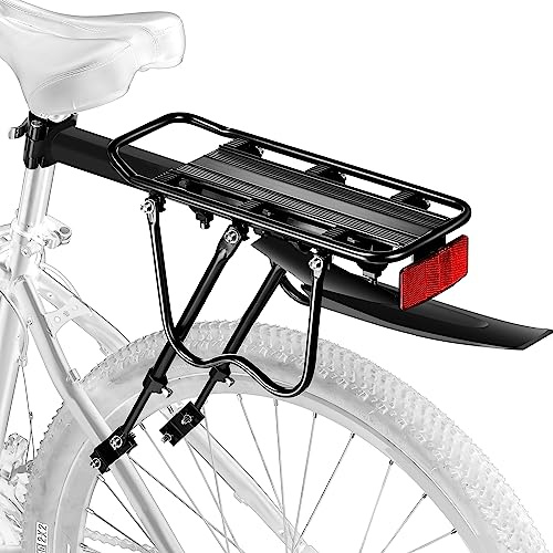 YONTUO Fahrrad Gepäckträger Set [24-29 Zoll ]- 50KG Tragfähigkeit Fahrrad Gepäckträger Hinten mit Schutzblech und großem Reflektor, Schnellverschluss Fahrradträger für Mountainbike & Rennrad
