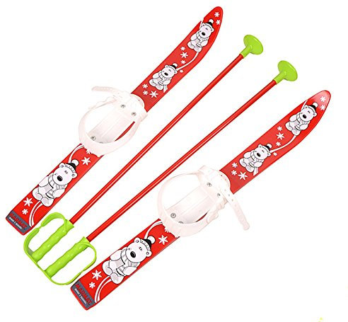 molti KINDERSKI SKI für Kinder mit BINDUNG mit Stöcken 6 Farben 70cm (Rot)