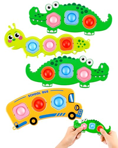4 Stück Fidget Toys - Bubble Popper Sensorik Spielzeug für Kleinkinder Babys ab 12 Monate, Montessori Babyspielzeug für Fördern Sie Feinmotorik und Stressabbau, Geschenke für Geburtstag ADHS-Sensorik