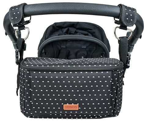 TENDS Kinderwagen Organizer Universal & Multifunktional -Baby und Maternitätsrucksack Features -Buggy Zubehörtasche Reißverschlusstasche und Verstellbarem Schultergurt -Vielseitig für Windeln