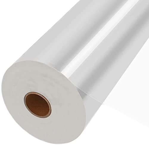JOYIT Geschenkfolie Transparent rollen 80cm x 100m (80cm faltet sich auf 40cm) – 3 Mil Dicke Zellophanfolie, Durchsichtige Folie für Geschenke & Klarsichtfolie Geschenkfolie