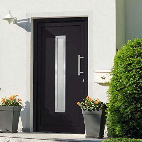 vidaXL Haustür mit Handgriff-Set Montageset 3 Schlüssel Nebeneingangstür Kellertür Eingangstür Außentür Wohnungstür Tür Anthrazit 108x200cm