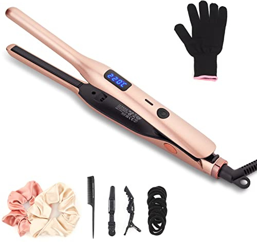 JAETON Mini Glätteisen, Small Haarglätter für kurzes Haar, Pony & Bart | Glätteisen Locken und Glätten 2 in 1 für alle Haartypen, Keramik Platten, Schnelles Aufheizen 100-220°C, mit Handschuh