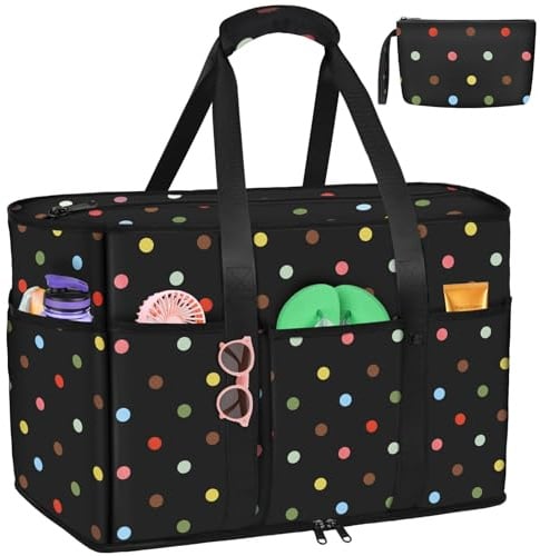 LUROON Strandtasche XXL Familie mit Reißverschluss, Badetasche Große Damen Faltbare Badetasche XXL Familie Leicht Beach Bag Schwimmbadtasche für Strand Pool Picknick Reisen 50 * 35 * 20cm