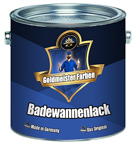 Goldmeister Farben 2 Komponenten Badewannenlack FARBAUSWAHL Beschichtung für Keramik Emaille Acryl Badewanne Porzellan Stahl Fliesen Kunststoff GFK (1 L, Weiß)