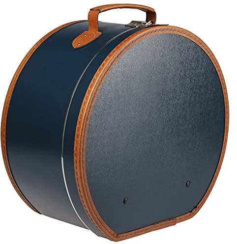 Lierys runder Hutkoffer - Maße: 40 cm x 21 cm - große Hutschachtel mit Kunstleder - Hutbox zur Aufbewahrung mit Klappverschluss - Koffer für Hüte - auch als Deko für die Wohnung