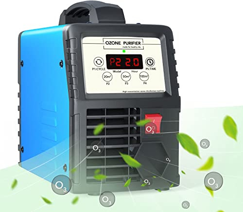 Ozongenerator, Luftreiniger Desodorierer für 300㎡, Ozongerät Geruchskiller mit Timer für Rauch, Zimmer, Garagen, Bauernhöfe, Hotels, Haustiergerüche, Küchengerüche