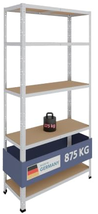 shelfplaza® 200x100x40cm Home Schwerlastregal verzinkt/Metallregal mit 5 Böden/Kellerregal Metall, Garagenregal, Werkstattregal oder Regal Lagerregal/Steckregal Metall mit 175kg Tragkraft
