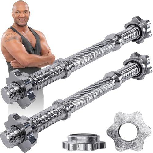 Miweba Sports Hantel KH100 2er Set | 𝐏𝐫𝐨𝐟𝐢 Hanteln - Kurzhantel 35 cm - Ø 30 mm - Kurzhanteln - Hantelset - Kurzhantelstange - Hantelstange (2 Stück mit Sternverschluss)