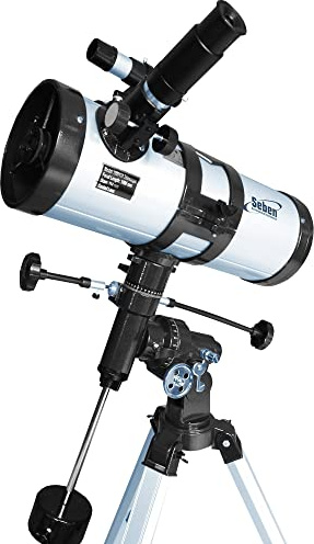Seben Teleskop 114/1000 EQ-3 Star Sheriff - Spiegelteleskop für die Astronomie inkl. parallaktische Montierung und Big Pack Zubehör