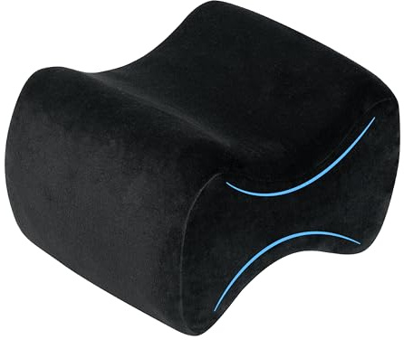 bonmedico Kniekissen für Seitenschläfer - Orthopädisches Kniekissen, Memory Foam, Beinkissen zur Linderung von Knie-, Rücken- und Hüftschmerzen, waschbarer Bezug - Wellness Schwarz, ‎20 x 25 x 15,7cm