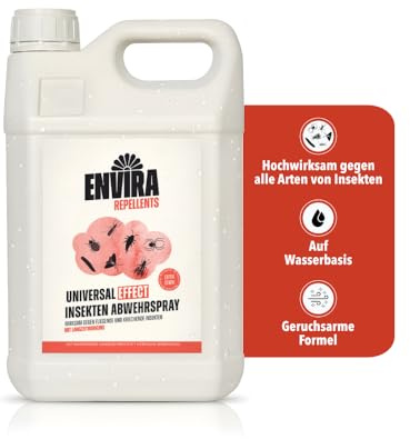 Envira Universal Effect Insektenspray 5 Liter - Mittel gegen Trauermücken | Insekten Spray gegen Silberfische, Lebensmittelmotten und weiteres Ungeziefer - extra stark mit Langzeitwirkung