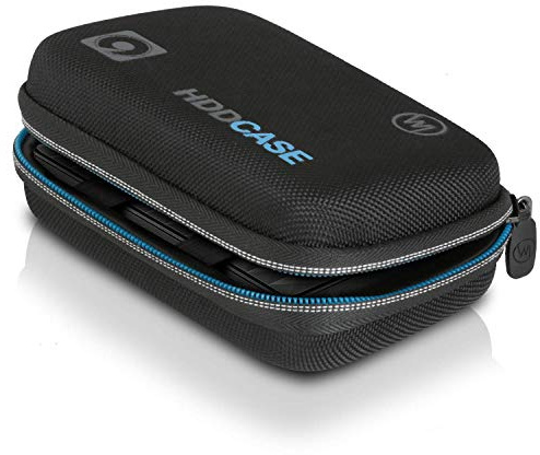 Wicked Chili Tasche für Externe Festplatte 2,5 Zoll Festplattentasche | SSD Hülle kompatibel mit WD Passport Elements, Toshiba Canvio, Intenso, TV USB Stick, Case mit Zubehör Fach
