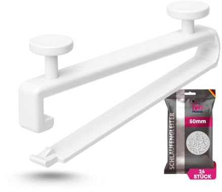 De-Plastik | Schlaufengleiter 24 STCK. | 50 mm Schlaufen | Innenlauf Vorhangschiene | Perfekte Aufhängung für Gardinen und Vorhänge | Verschließbar | Ideal für Wohnzimmer, Schlafzimmer und Büro | Weiß
