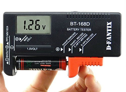 D-FantiX Digitaler Batterietester Batterieprüfer Batterie und Akku Volt Prüfgerät für AA AAA C D 9V 1.5V Knopf Knopfzellen-BT-168D
