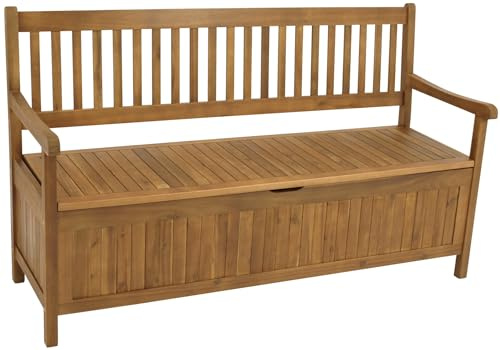 DEGAMO Gartenbank Truhenbank Benita 3-Sitzer 150cm, Akazienholz braun | Akazie geölt, outdoor