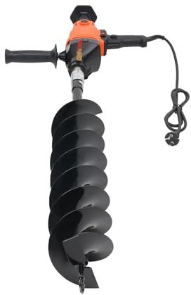 1900W Elektrischer Erdlochbohrer 220V Erdbohrer Pfahlbohrer Erdbohrgerä Gartenbohrer Mit 120mm Bohrer zum Pflanzen und Bohren