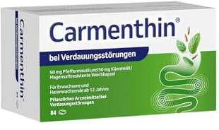 Carmenthin bei Blähungen, Völlegefühl, Bauchschmerzen 84 Weichkapseln | Pfefferminzöl & Kümmelöl bei Verdauungsbeschwerden